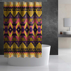 Шторка для душа Африканский узор орнамент из шерсти Africa Wool Pa, цвет: 3D-принт — фото 2