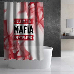 Шторка для душа Mafia: красные таблички Best Player и Ultimate, цвет: 3D-принт — фото 2