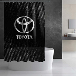 Шторка для душа Toyota с потертостями на темном фоне, цвет: 3D-принт — фото 2