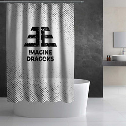 Шторка для душа Imagine Dragons с потертостями на светлом фоне, цвет: 3D-принт — фото 2