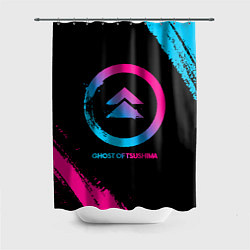 Шторка для ванной Ghost of Tsushima Neon Gradient