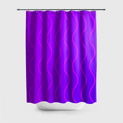 Шторка для душа Фиолетовые линии, цвет: 3D-принт