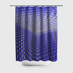 Шторка для душа Неоновые кубы - оптическая иллюзия, цвет: 3D-принт