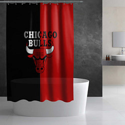 Шторка для душа Чикаго Буллз black & red, цвет: 3D-принт — фото 2