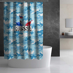 Шторка для душа Russia: синий камфуляж, цвет: 3D-принт — фото 2