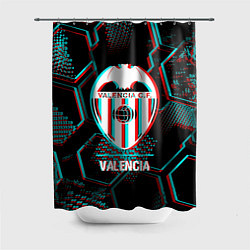 Шторка для ванной Valencia FC в стиле glitch на темном фоне