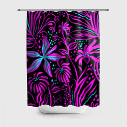 Шторка для душа Purple flowers pattern, цвет: 3D-принт