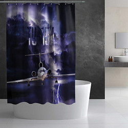 Шторка для душа Ту-154 Гроза, цвет: 3D-принт — фото 2