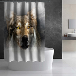 Шторка для душа Волк: зима, цвет: 3D-принт — фото 2