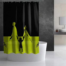 Шторка для душа Семья шпиона Black&Yellow, цвет: 3D-принт — фото 2