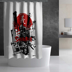 Шторка для душа Самурай Ранен Стрелами, цвет: 3D-принт — фото 2
