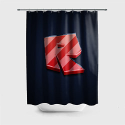 Шторка для душа Roblox red - Роблокс полосатый логотип, цвет: 3D-принт