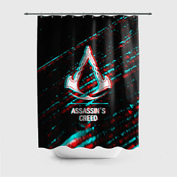 Шторка для ванной Assassins Creed в стиле glitch и баги графики на т