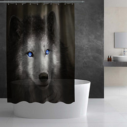 Шторка для душа Волчица с голубыми глазами, цвет: 3D-принт — фото 2