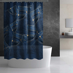 Шторка для душа Джинсовка jeans, цвет: 3D-принт — фото 2