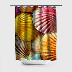 Шторка для ванной Разноцветные створки океанских раковин
