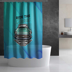 Шторка для душа Ride the classic - ретро авто, цвет: 3D-принт — фото 2