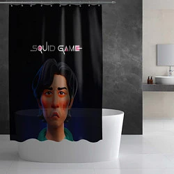 Шторка для душа Игра в кальмара - Сон Ки Хун анимационный, цвет: 3D-принт — фото 2