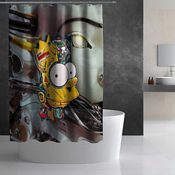 Шторка для душа Башка Барта Симпсона - Robopunk, цвет: 3D-принт — фото 2