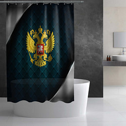 Шторка для душа Герб России из золота, цвет: 3D-принт — фото 2