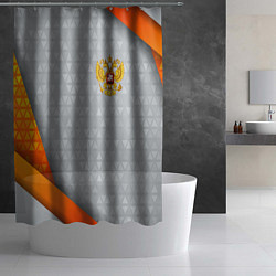 Шторка для душа Orange & silver Russia, цвет: 3D-принт — фото 2