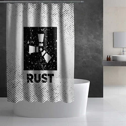 Шторка для душа Rust с потертостями на светлом фоне, цвет: 3D-принт — фото 2