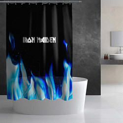 Шторка для душа Iron Maiden blue fire, цвет: 3D-принт — фото 2