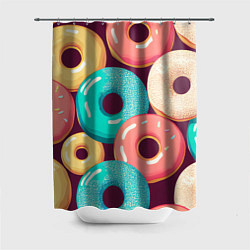 Шторка для душа Пончики и только пончики, цвет: 3D-принт