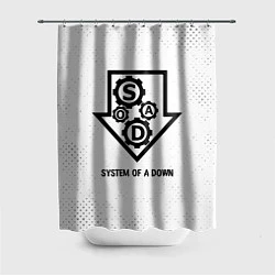 Шторка для душа System of a Down glitch на светлом фоне, цвет: 3D-принт