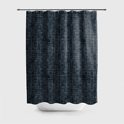 Шторка для ванной Черно-синий текстурированный в елочку, под джинсу