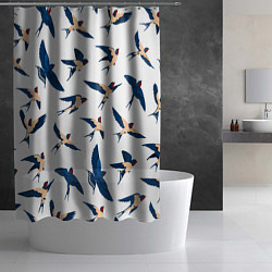 Шторка для душа Ласточки парят в небе, цвет: 3D-принт — фото 2