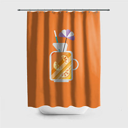 Шторка для ванной Апельсиновый сок - Оранжевая версия