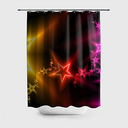Шторка для душа Звёзды с неоновым свечением, цвет: 3D-принт