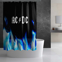 Шторка для душа AC DC blue fire, цвет: 3D-принт — фото 2