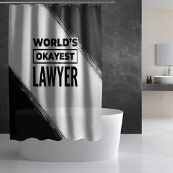 Шторка для душа Worlds okayest lawyer - white, цвет: 3D-принт — фото 2