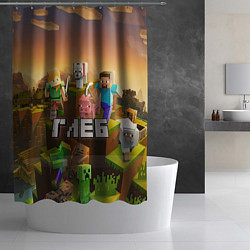 Шторка для душа Глеб Minecraft, цвет: 3D-принт — фото 2