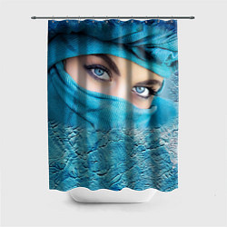 Шторка для душа Синеглазая девушка в хиджабе, цвет: 3D-принт