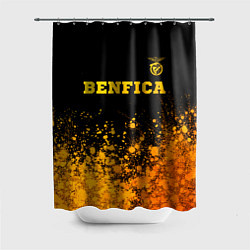 Шторка для душа Benfica - gold gradient: символ сверху, цвет: 3D-принт