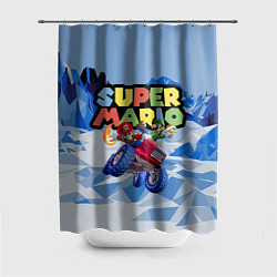 Шторка для душа Марио и Луиджи гонщики - Super Mario, цвет: 3D-принт