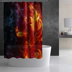 Шторка для душа Огненный цветок с дымом, цвет: 3D-принт — фото 2