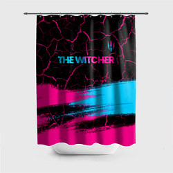 Шторка для душа The Witcher - neon gradient: символ сверху, цвет: 3D-принт