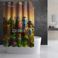 Шторка для душа София Minecraft, цвет: 3D-принт — фото 2