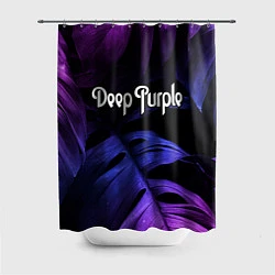 Шторка для душа Deep Purple neon monstera, цвет: 3D-принт