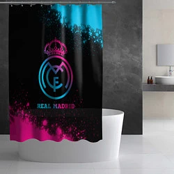 Шторка для душа Real Madrid - neon gradient, цвет: 3D-принт — фото 2