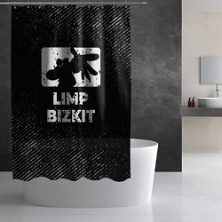 Шторка для душа Limp Bizkit с потертостями на темном фоне, цвет: 3D-принт — фото 2