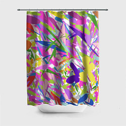 Шторка для душа Сочные краски лета и бабочки, цвет: 3D-принт
