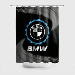 Шторка для душа BMW в стиле Top Gear со следами шин на фоне, цвет: 3D-принт