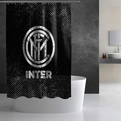 Шторка для душа Inter с потертостями на темном фоне, цвет: 3D-принт — фото 2