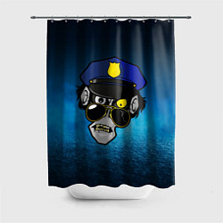 Шторка для душа Череп полицейского, цвет: 3D-принт