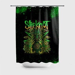 Шторка для душа Slipknot green satan, цвет: 3D-принт